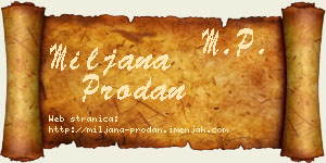 Miljana Prodan vizit kartica